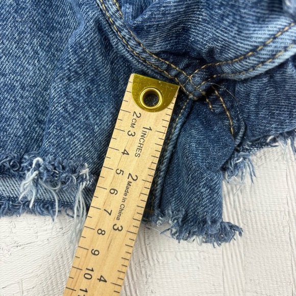 Old Navy Sky-Hi-A-Line Blue Jean Shorts Vintage Cut-Off Style Sz 8 Highest Rise - Picture 6 of 8